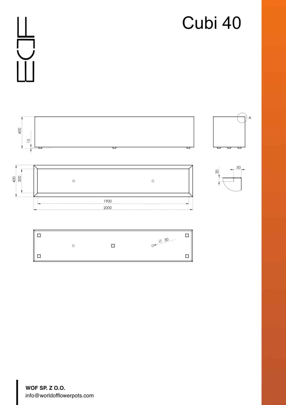 Pflanzkübel aus Cortenstahl-Cubi-40