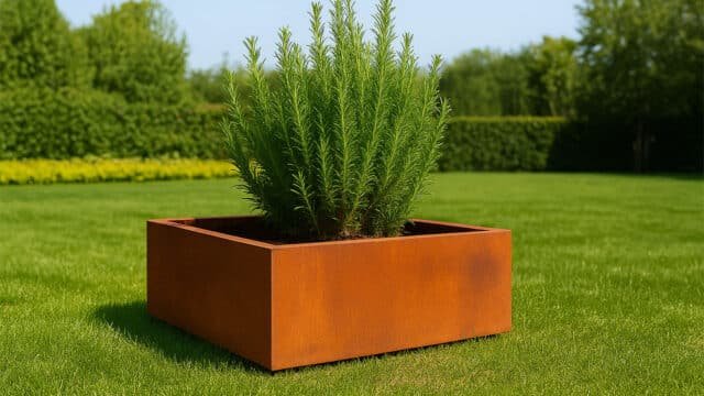 Pflanzkübel ohne Boden aus Cortenstahl Quadratisch 80cm x 80cm x H 30 cm Corten Frame 01 – Bild 2