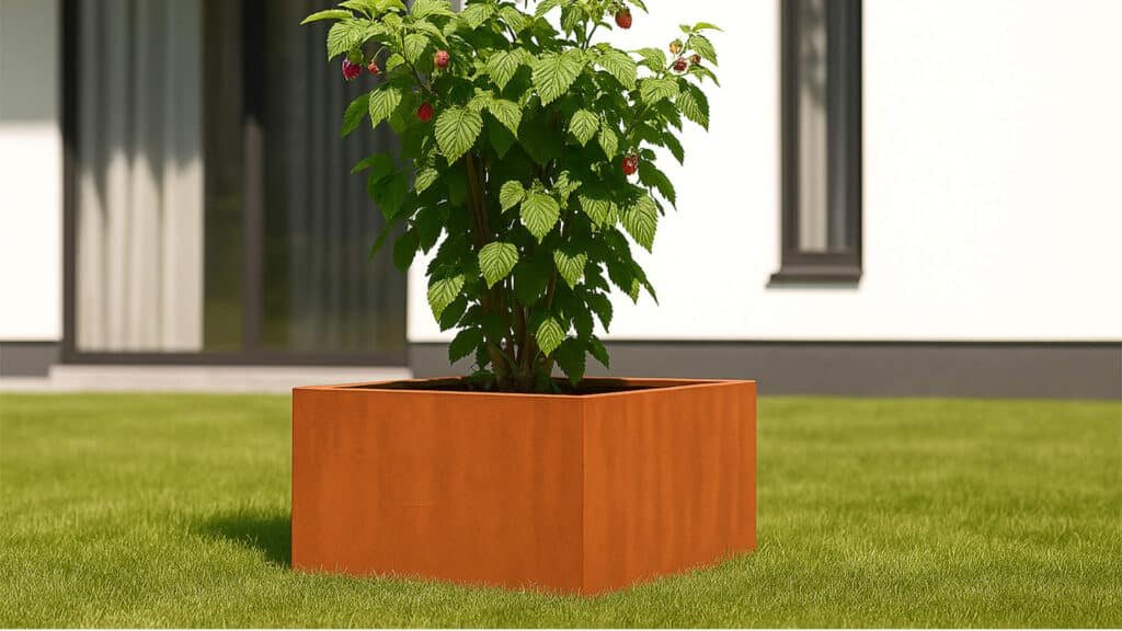 Pflanzkübel ohne Boden aus Cortenstahl Corten Frame 02-a