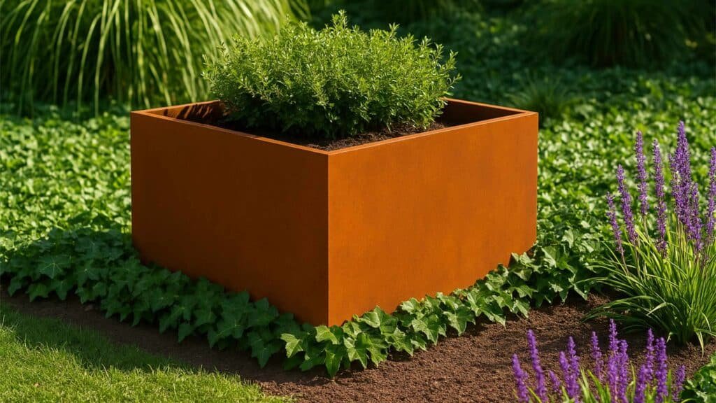 Pflanzkübel ohne Boden aus Cortenstahl -Corten Frame-04-b