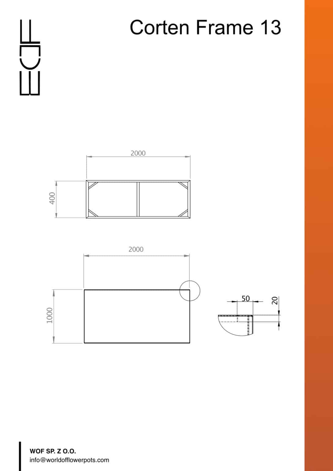 Pflanzkübel ohne Boden aus Cortenstahl Corten Frame 13