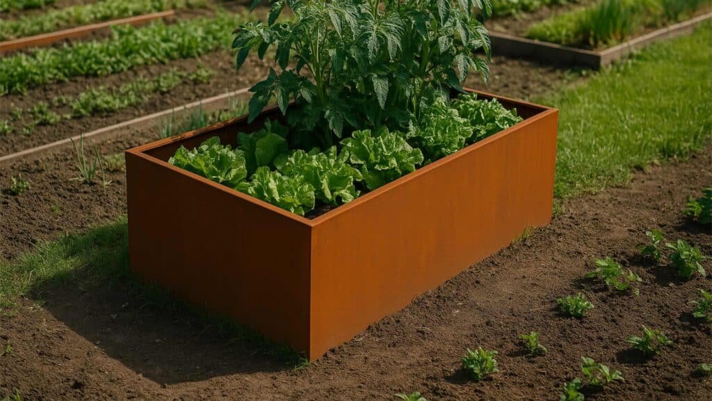 Pflanzkübel ohne Boden aus Cortenstahl-Corten Frame 16-a