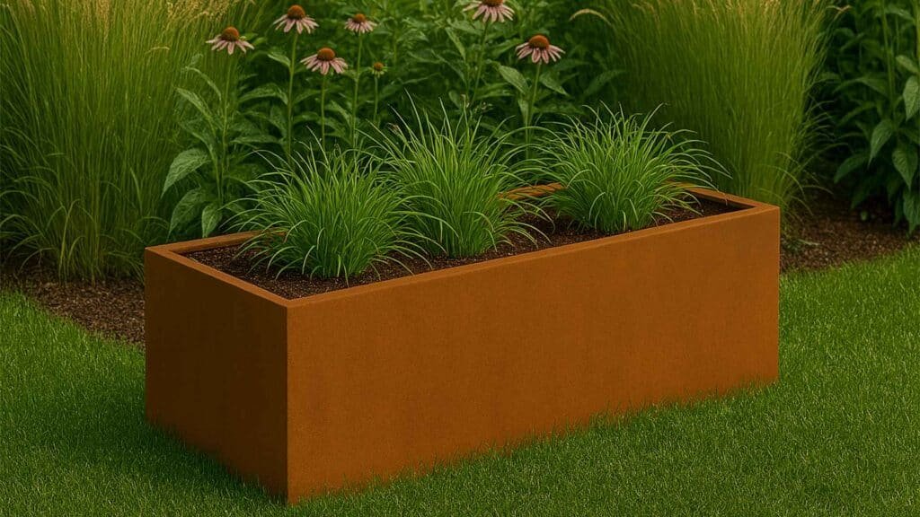 Pflanzkübel ohne Boden aus Cortenstahl-Corten Frame 19-a
