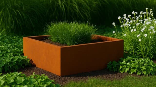 Pflanzkübel ohne Boden aus Cortenstahl -Corten frame 05