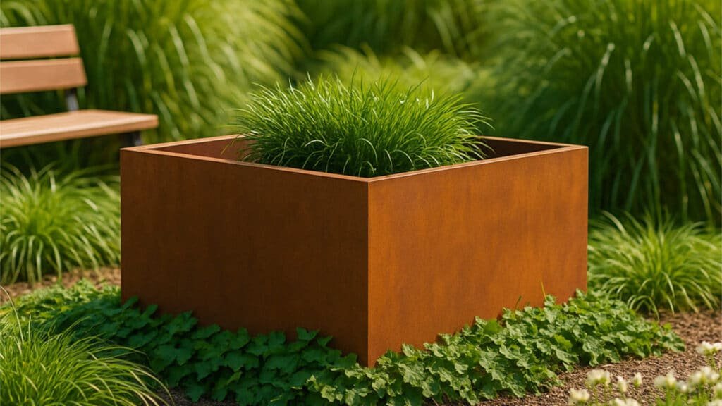 Pflanzkübel ohne Boden aus Cortenstahl -Corten frame-06-a