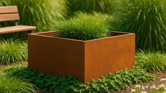 Pflanzkübel ohne Boden aus Cortenstahl -Corten frame-06-a