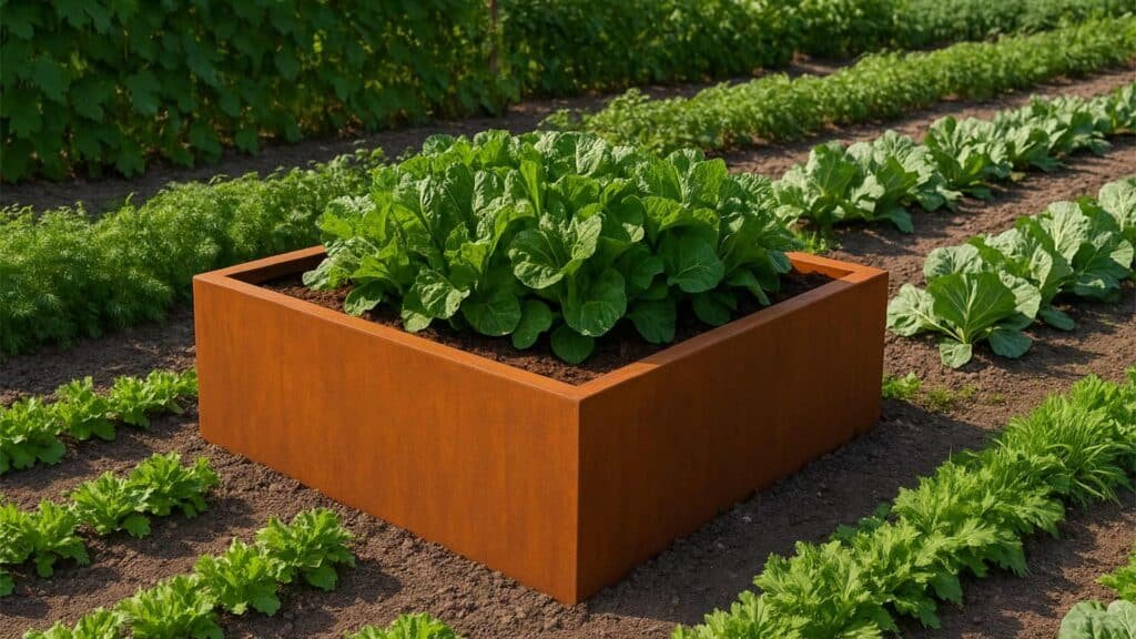 Pflanzkübel ohne Boden aus Cortenstahl -Corten frame-07-a