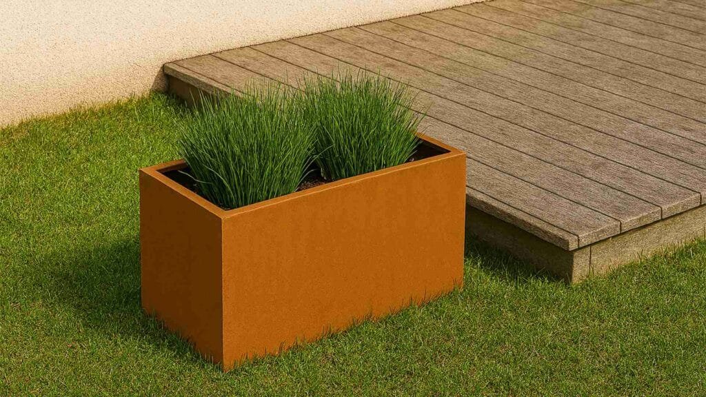 Pflanzkübel ohne Boden aus Cortenstahl-Corten frame 13-a