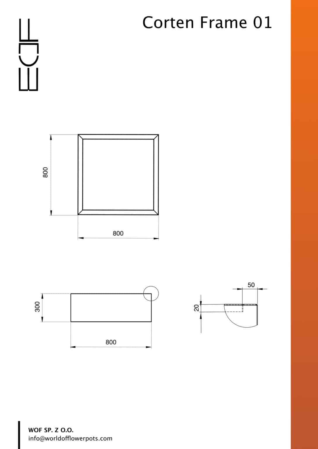 Pflanzkübel ohne Boden aus Cortenstahl Corten Frame 01