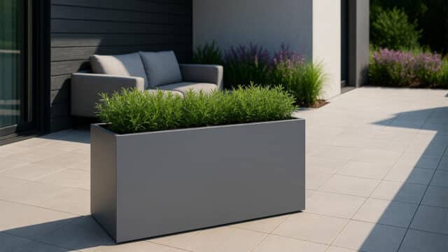 Blumenkübel aus Aluminium-Edoardo-16-k