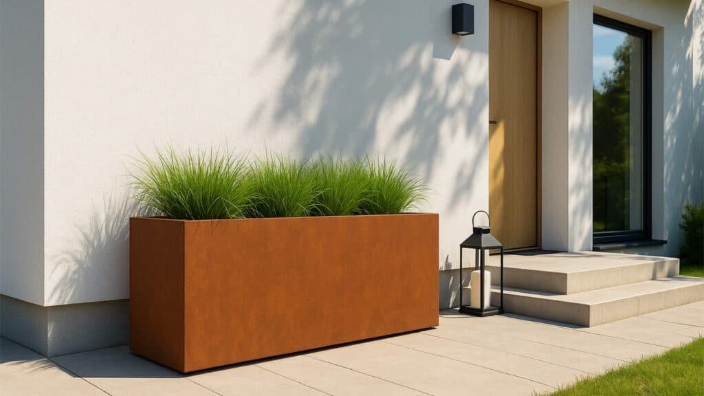 Blumenkübel aus Cortenstahl-Cubi 36-k