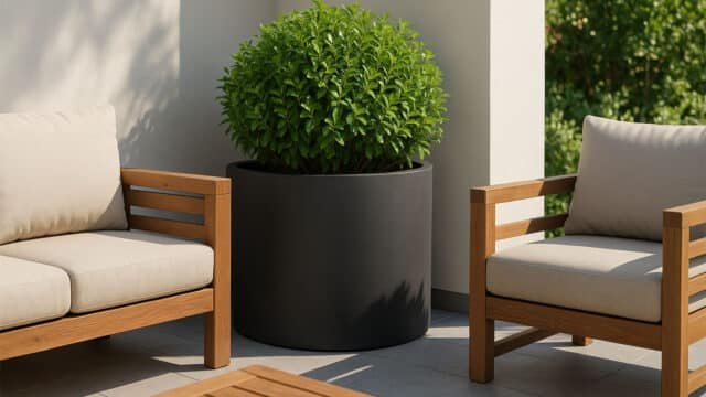Pflanzkübel aus Aluminium Rund-Tiziano-14-b