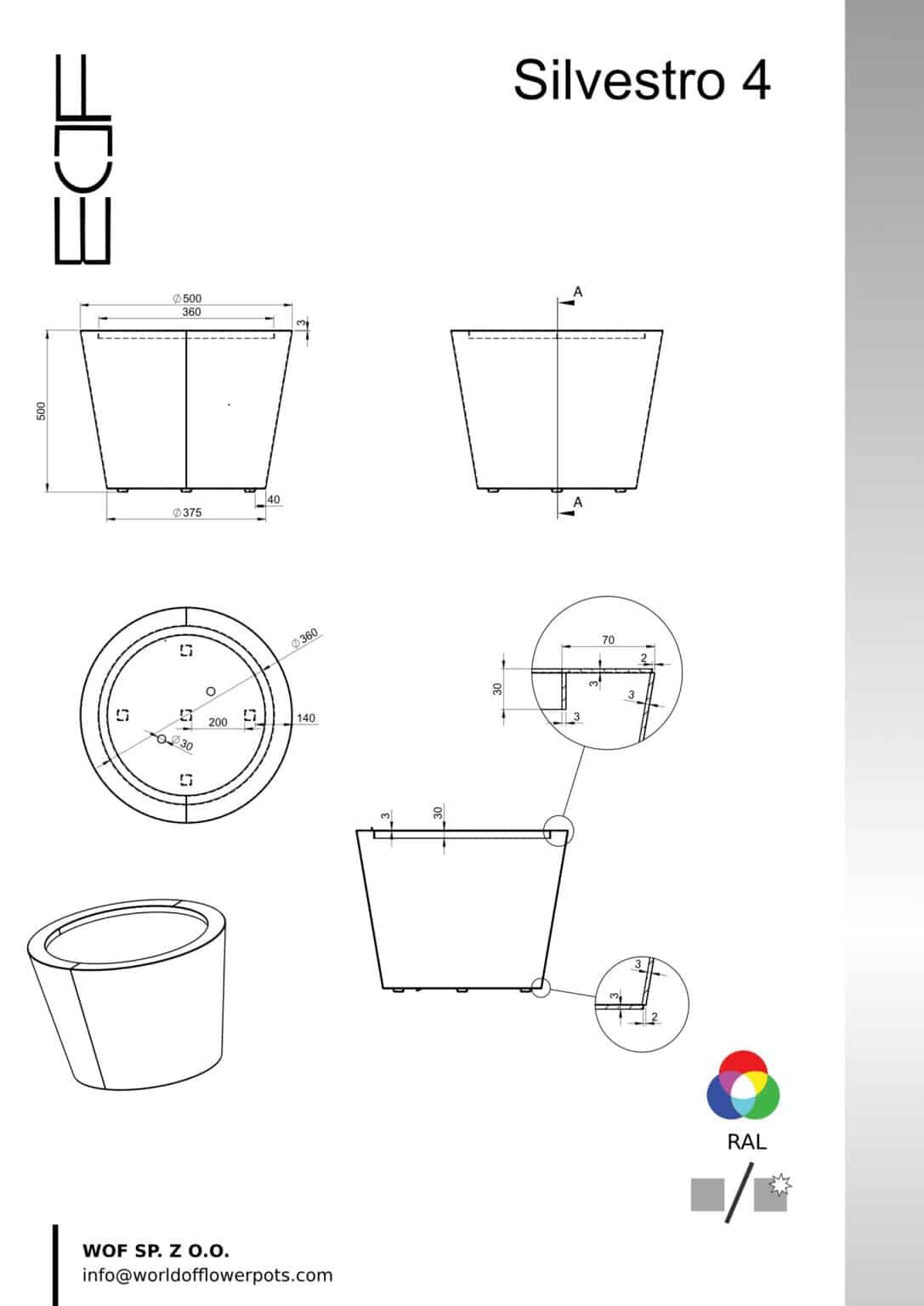 Pflanzkübel aus Aluminium-Silvestro 4