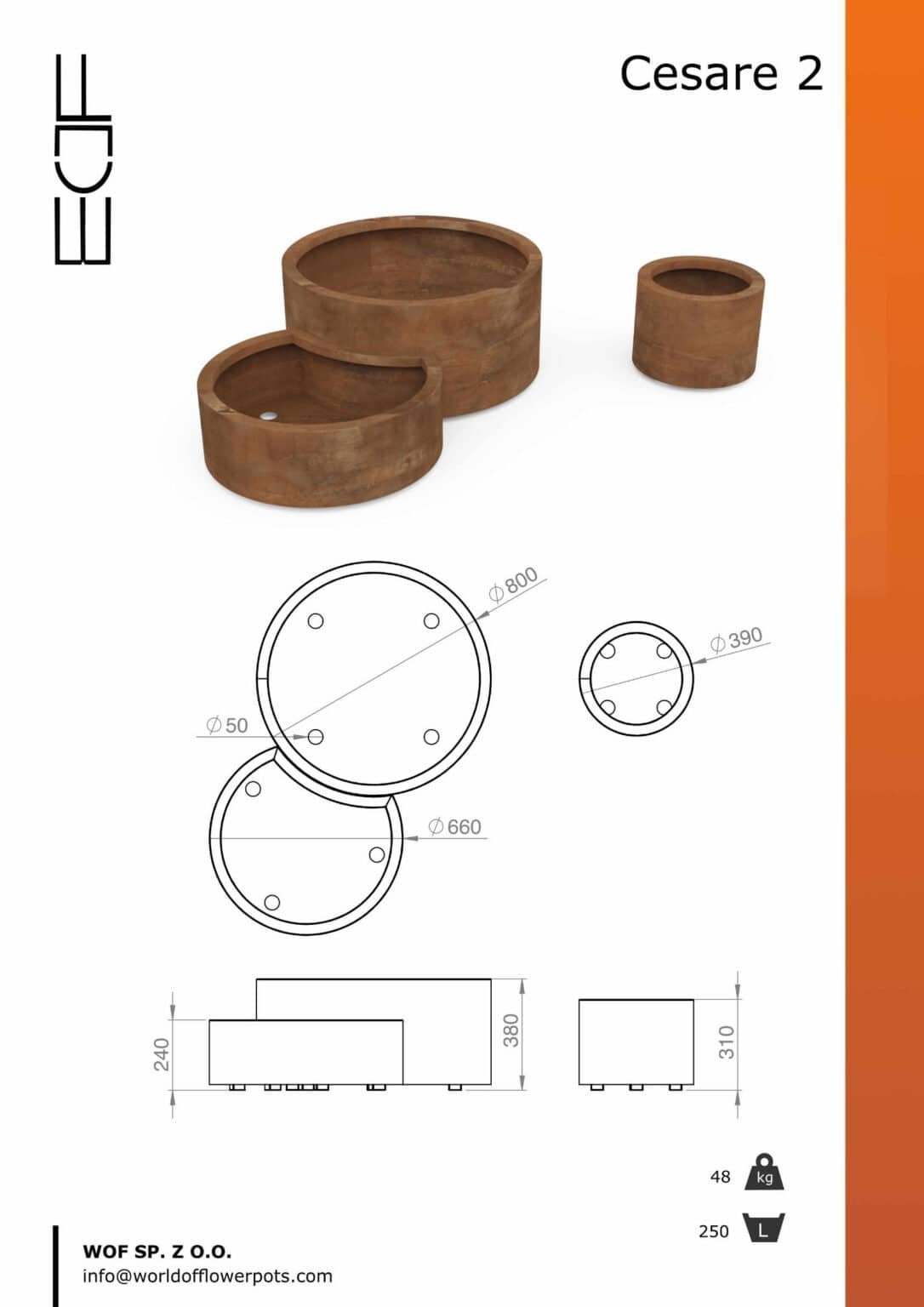 Pflanzkübel aus Cortenstahl Cesare 2 set