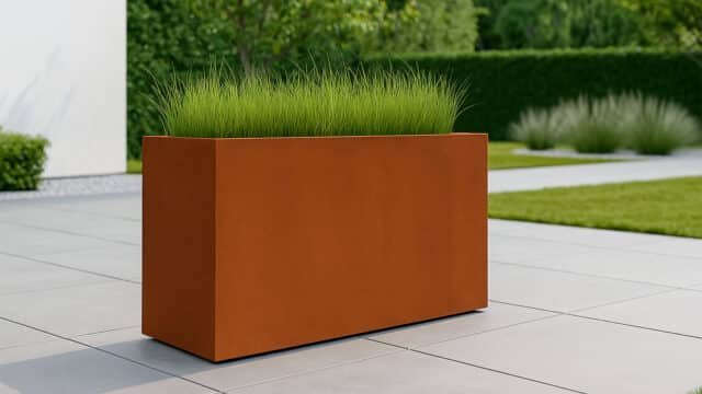 Pflanzkübel aus Cortenstahl-Cubi-34-a