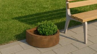 Pflanzkübel aus Cortenstahl Rund-Basilio -3-g