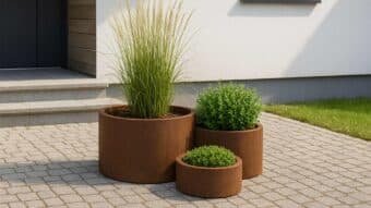 Pflanzkübel aus Cortenstahl Rund-Cesare-3-t