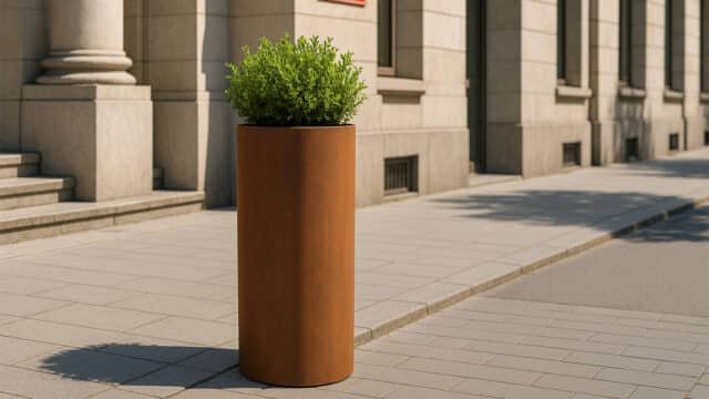 Pflanzkübel aus Cortenstahl Rund-Vaso-24-k