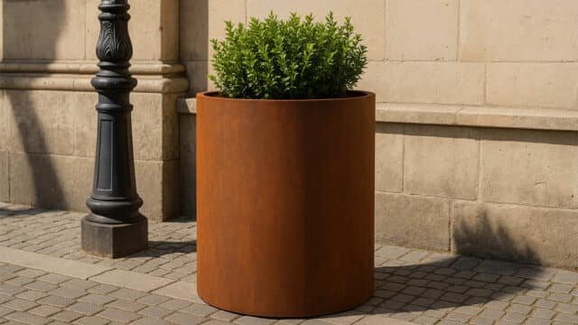 Pflanzkübel aus Cortenstahl Rund -Vaso-29-k