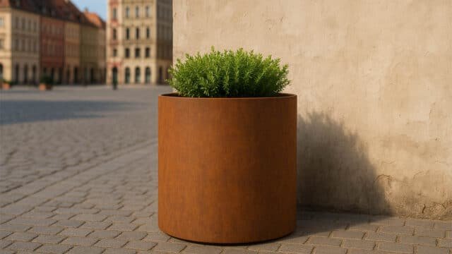 Pflanzkübel aus Cortenstahl Rund-Vaso-30-k