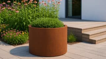 Pflanzkübel aus Cortenstahl Rund-Vaso 34-k