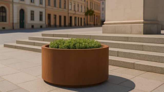 Pflanzkübel aus Cortenstahl Rund-Vaso 35-k