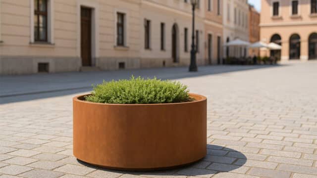 Pflanzkübel aus Cortenstahl Rund-Vaso 36-k
