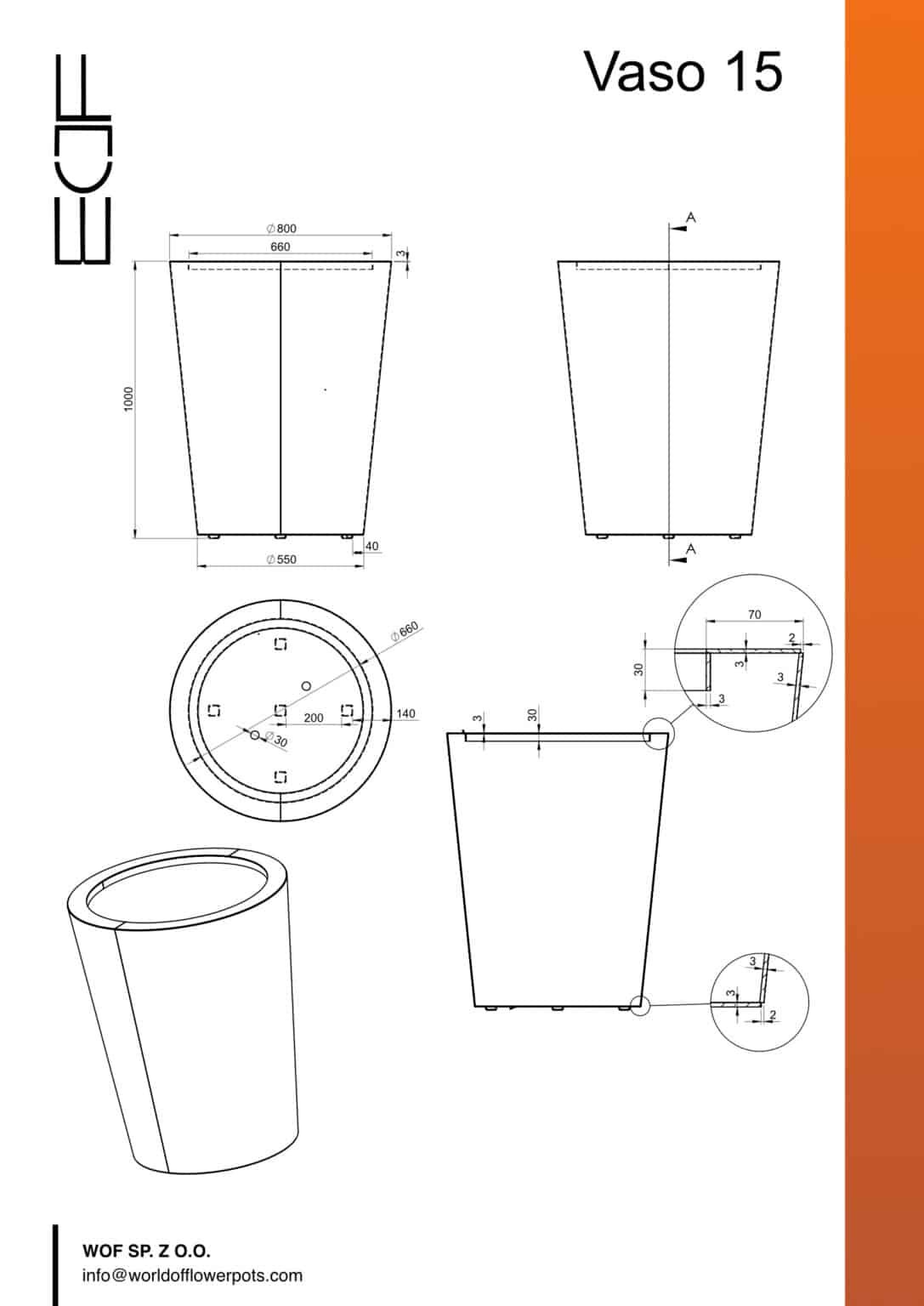 Pflanzkübel aus Cortenstahl-Vaso 15