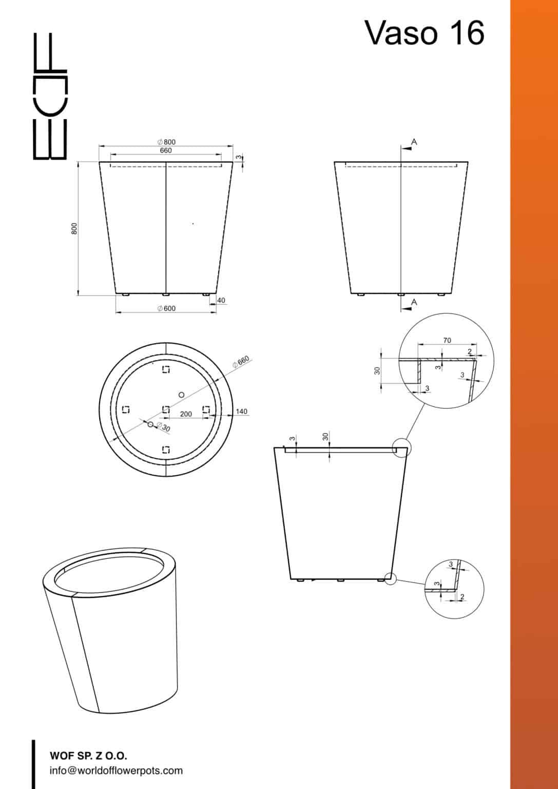 Pflanzkübel aus Cortenstahl-Vaso 16