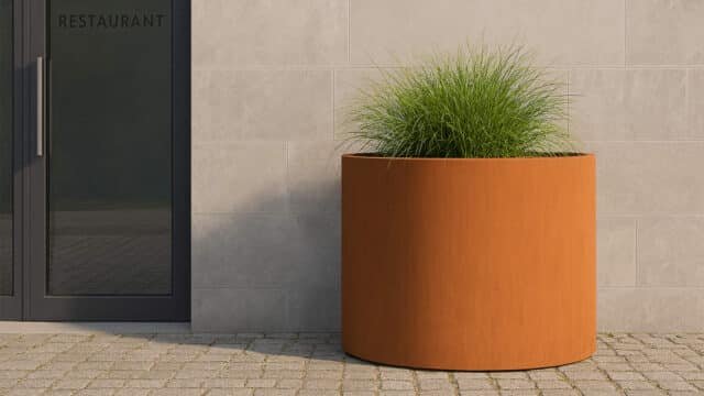 Pflanzkübel aus Cortenstahl Rund  100 cm x H 80 cm VASO 34 – Bild 2