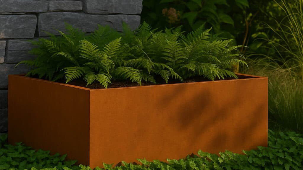 Pflanzkübel ohne Boden aus Cortenstahl Corten Frame 10-a