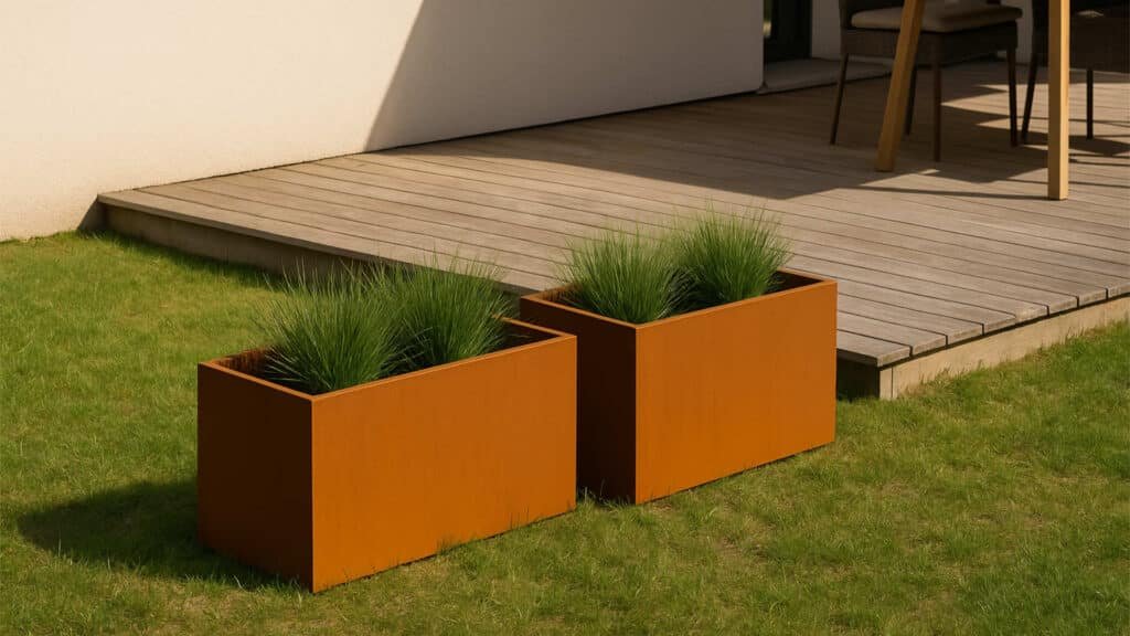 Pflanzkübel ohne Boden aus Cortenstahl-Corten Frame 11-a