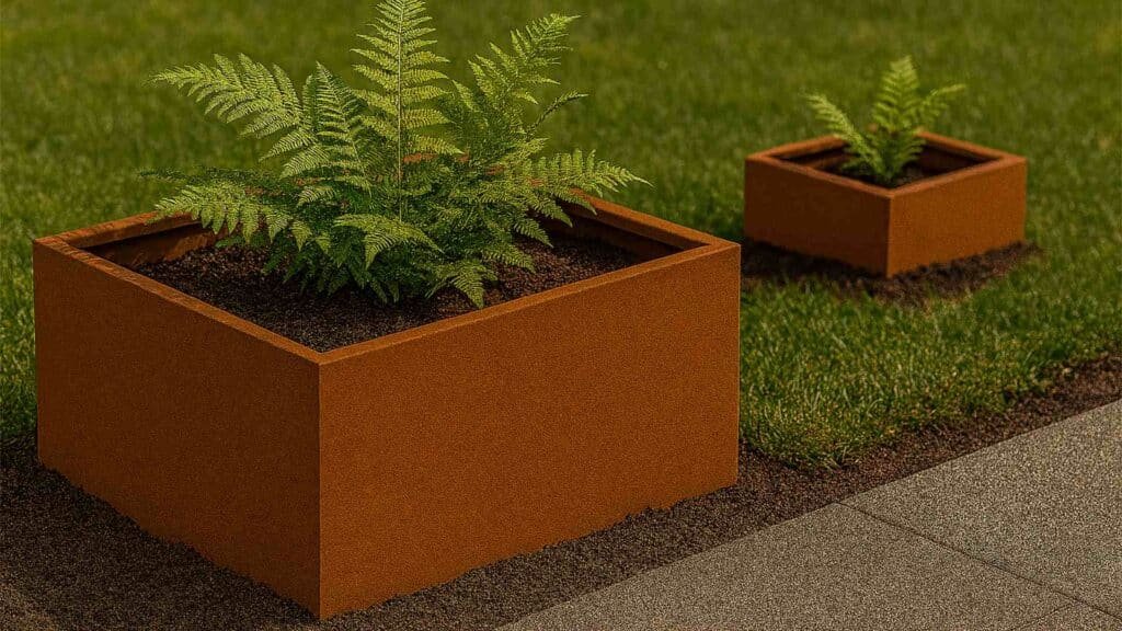 Pflanzkübel ohne Boden aus Cortenstahl-Corten Frame-24-a