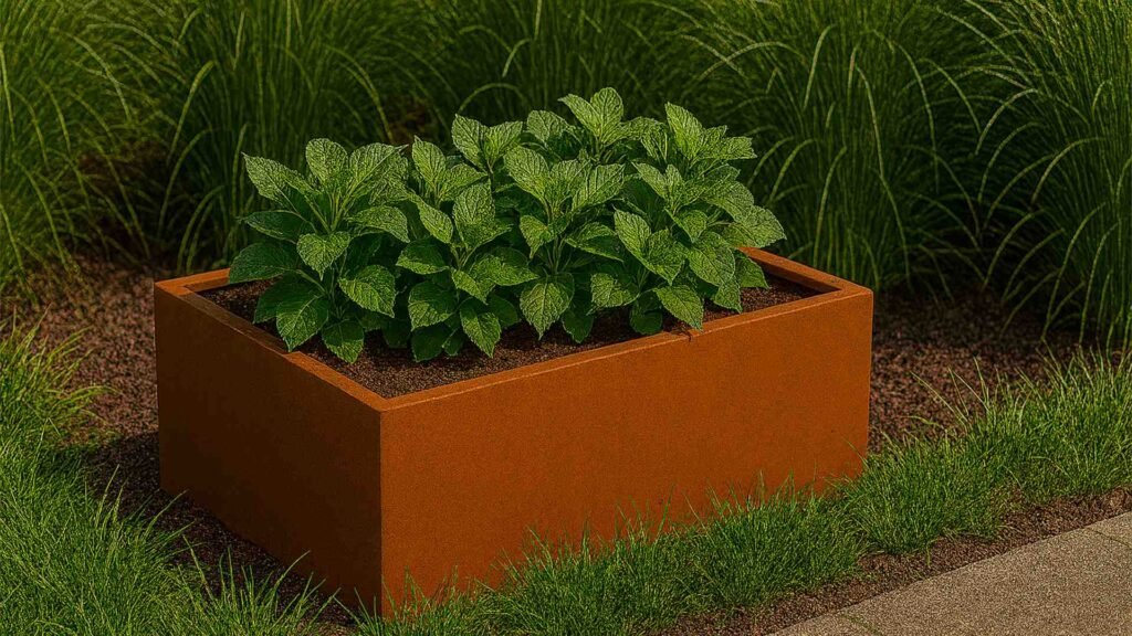 Pflanzkübel ohne Boden aus Cortenstahl-Corten frame-22-a