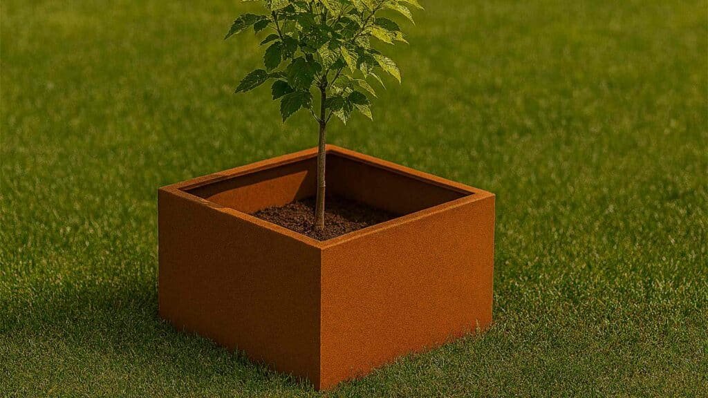 Pflanzkübel ohne Boden aus Cortenstahl-Corten frame 26-a