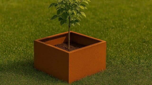 Pflanzkübel ohne Boden aus Cortenstahl-Corten frame 26-a