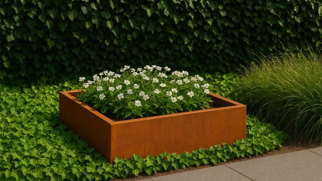 Pflanzkübel ohne Boden aus Cortenstahl -corten frame-09
