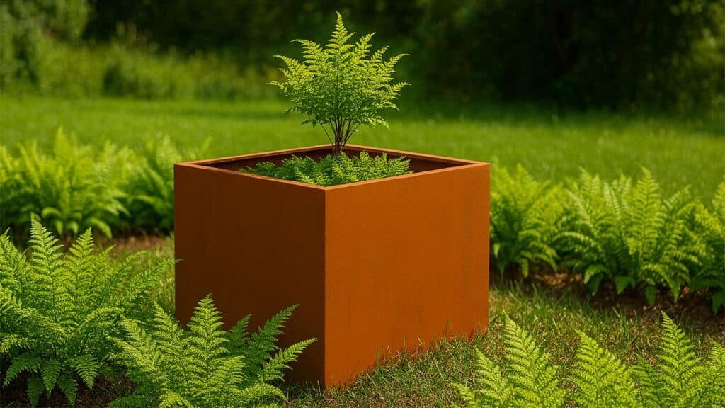 Pflanzkübel ohne Boden aus Cortenstahl-corten frame 28-a