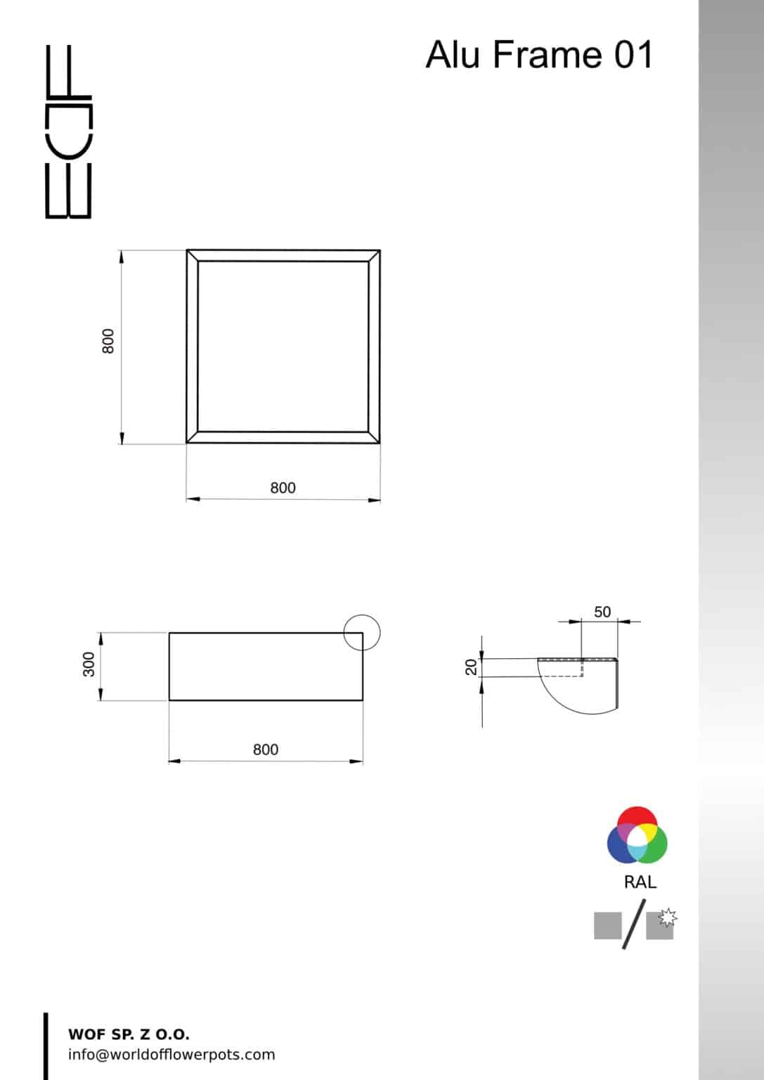 Pflanzkübel ohne boden Alu Frame 01