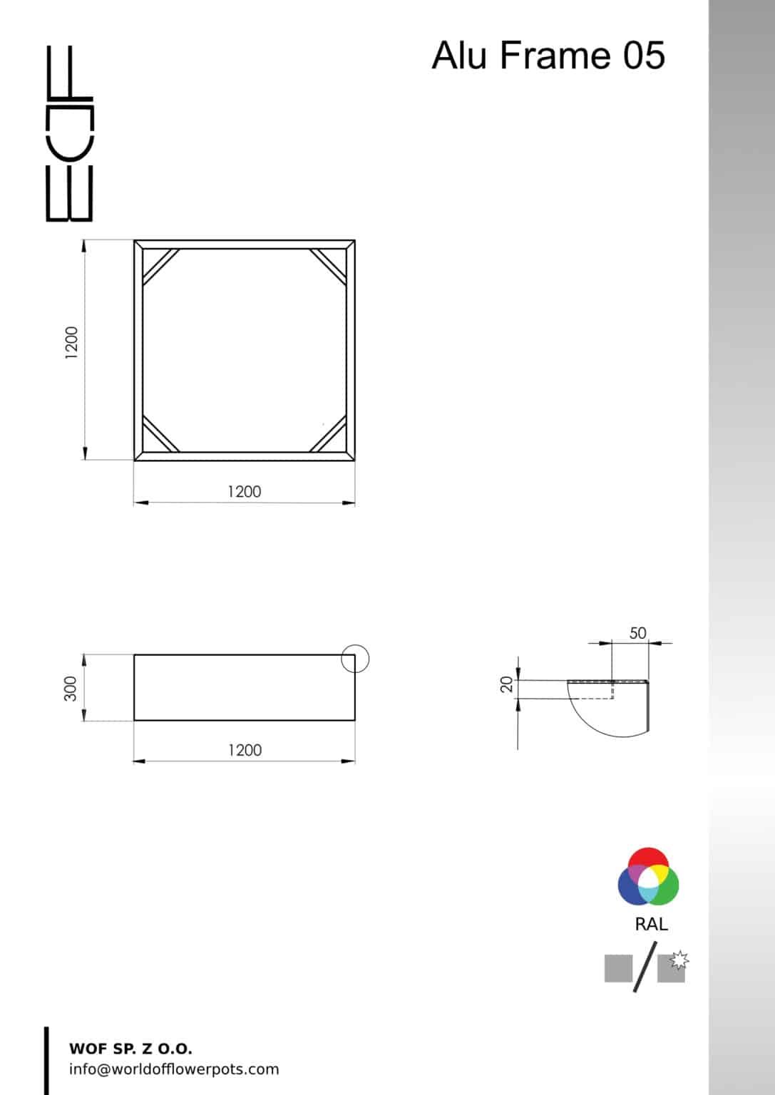 Pflanzkübel ohne boden aus Aluminium Alu Frame 05