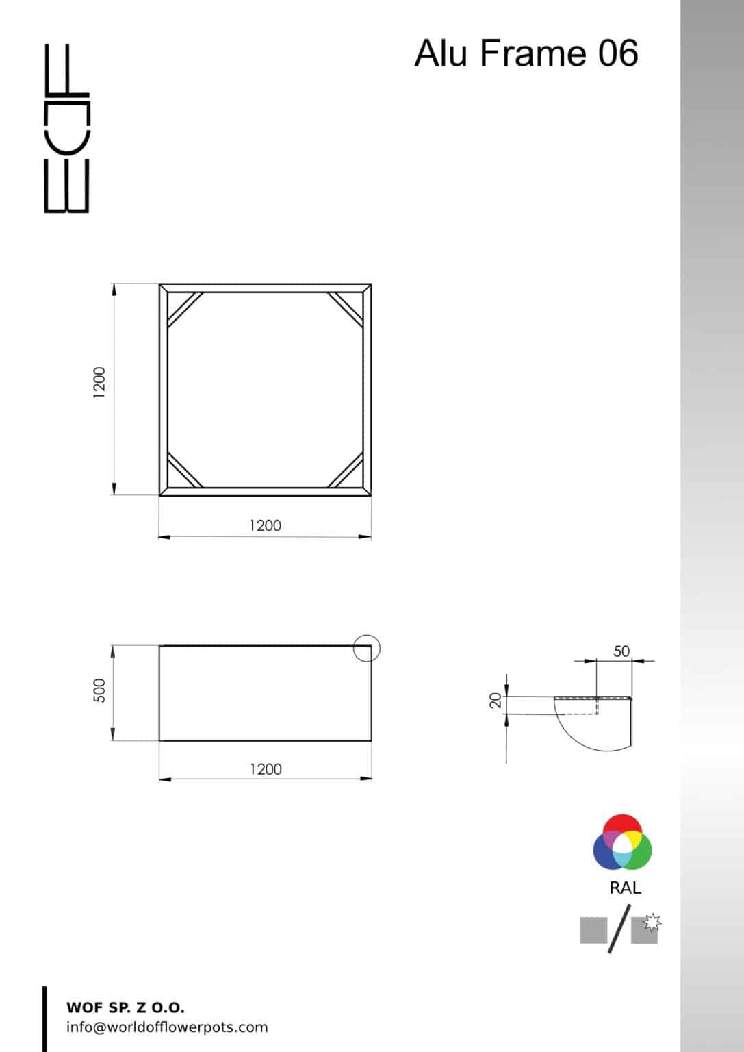 Pflanzkübel ohne boden aus Aluminium Alu Frame 06