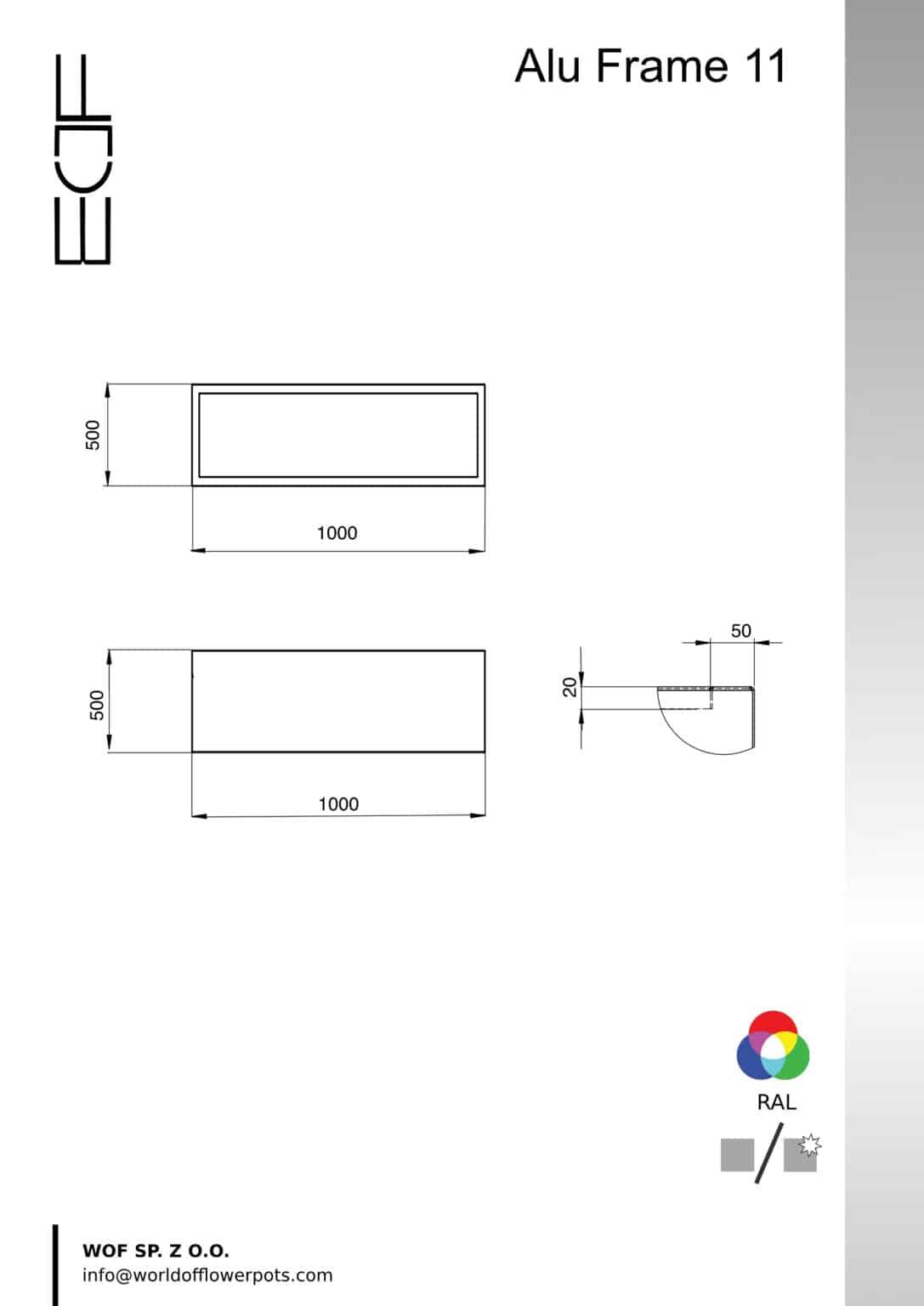 Pflanzkübel ohne boden aus Aluminium Alu Frame 11