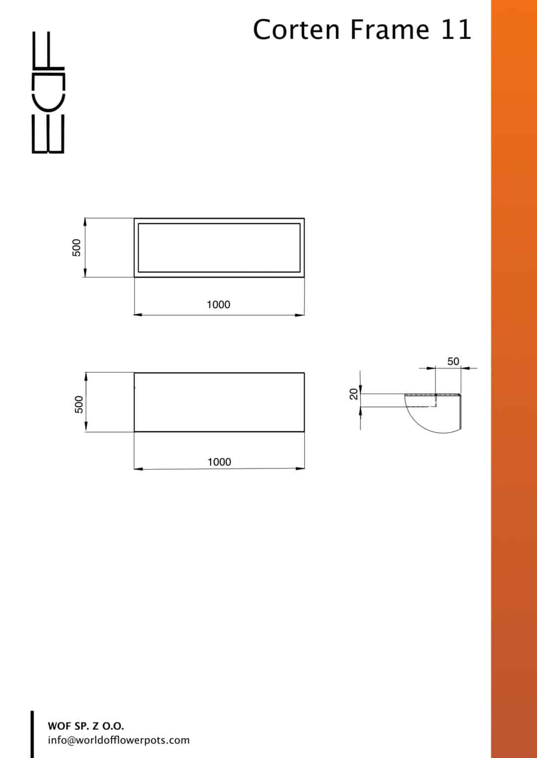 Pflanzkübel ohne boden aus cortenstahl Corten Frame 11