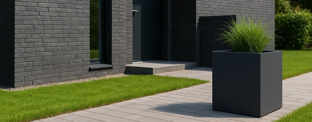 Blumentopf rund aus Aluminium-b