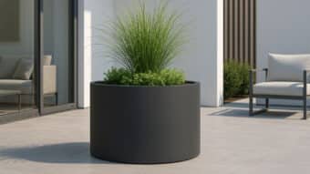 Pflanzkübel aus Aluminium Rund-Tiziano-23-d