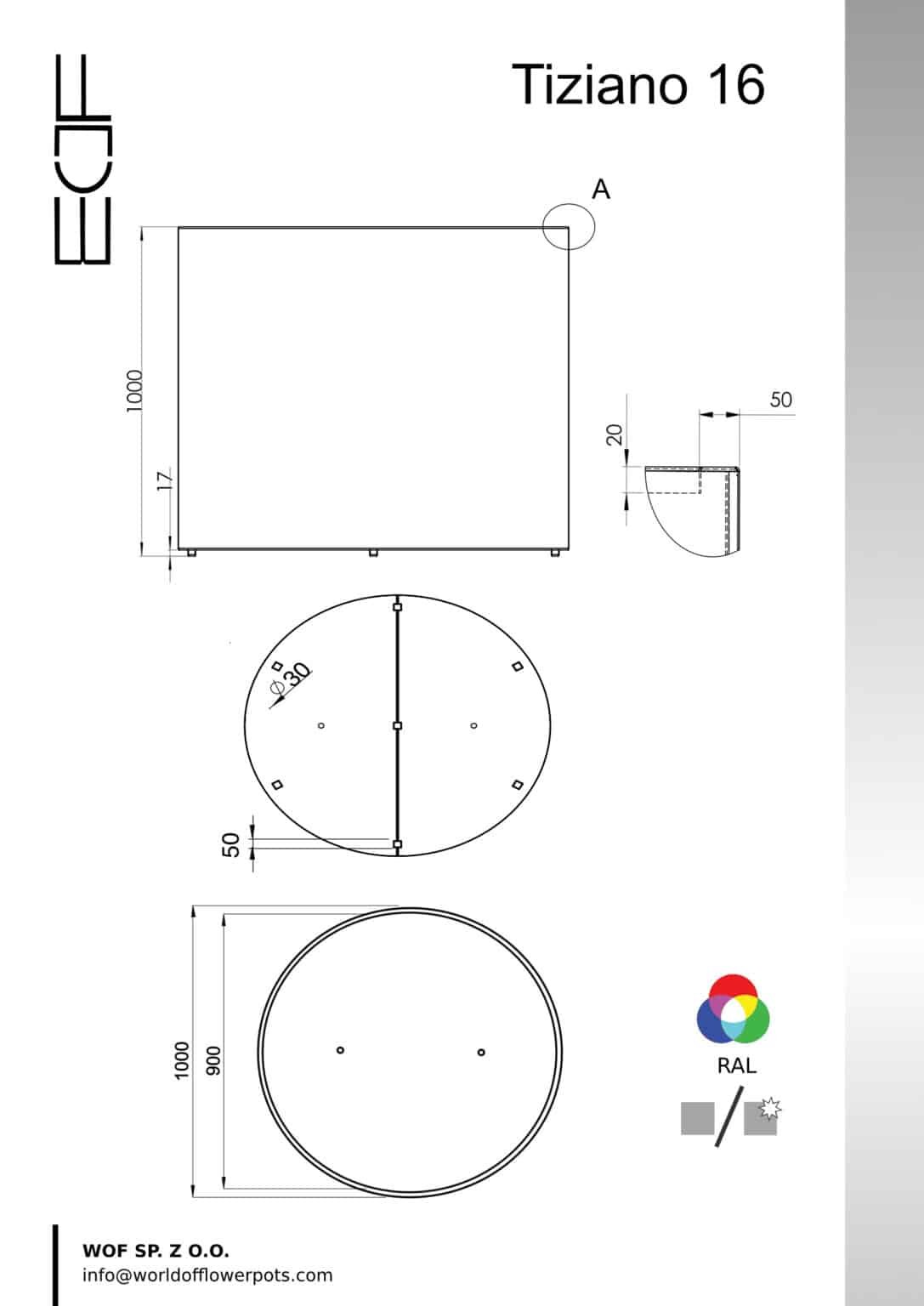 Pflanzkübel aus Aluminium-Tiziano 16-d