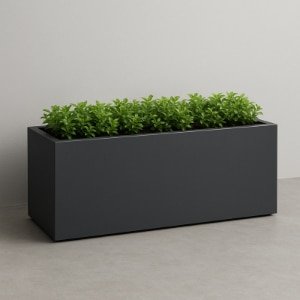 Pflanzkübel fiberglas 100 x 50 x 50 farbe dunkel grau