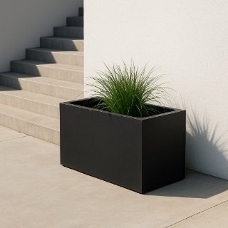 Pflanzkübel Beton Grau rechteckig-t