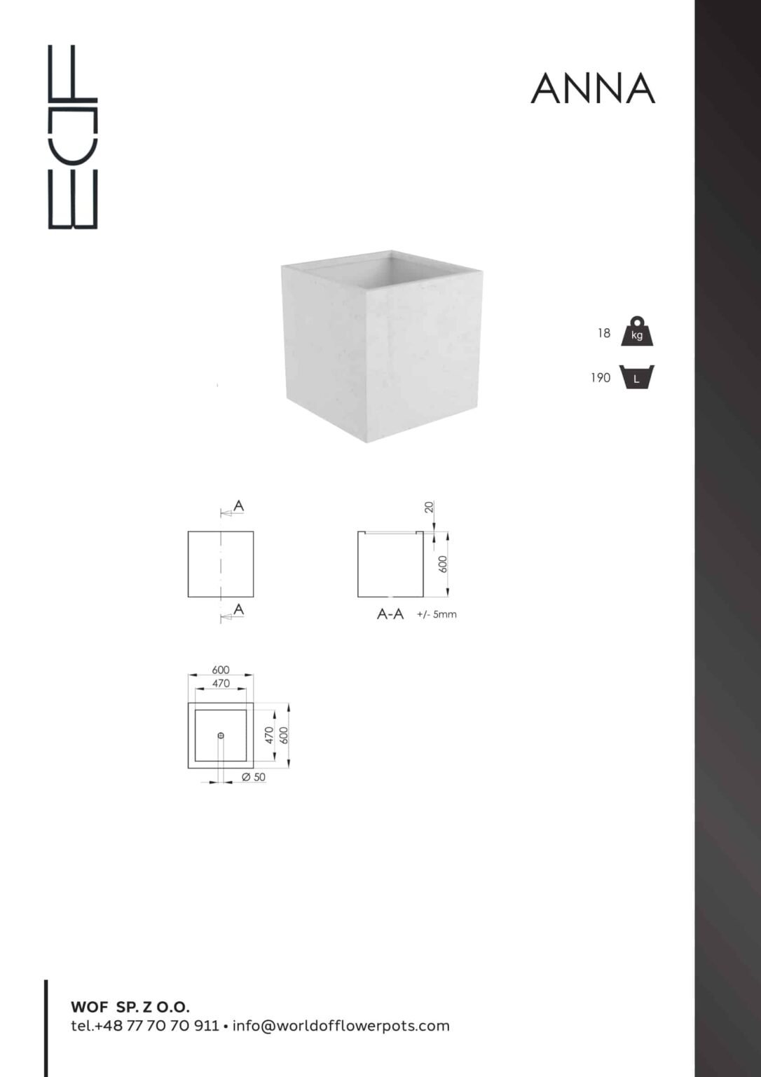 Weiße Pflanzkübel Anna-A-tech-info