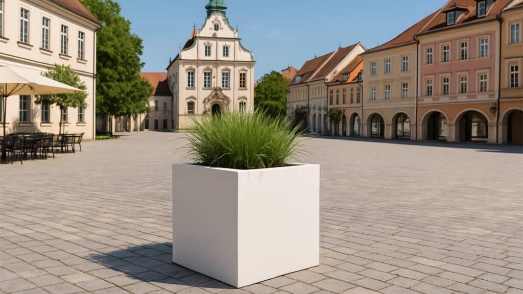 Weiße Pflanzkübel Antonio 4-a